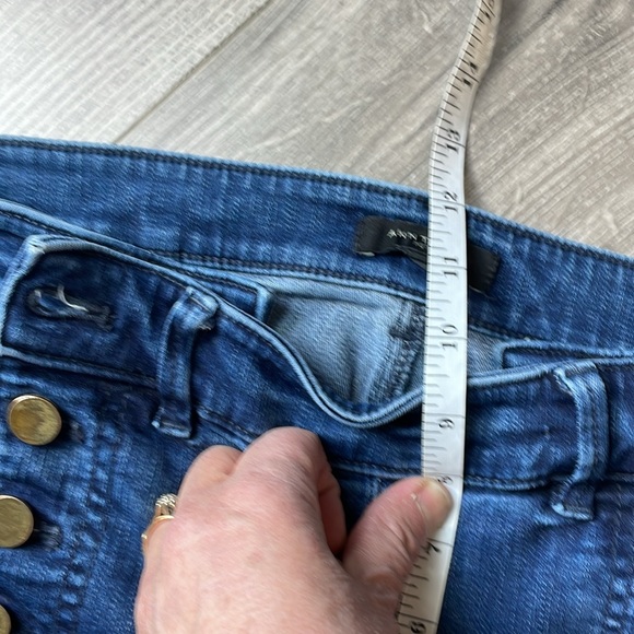 Ann Taylor The Skinny Dark Wash Sailor  style button front, Jean. - Picture 6 of 10